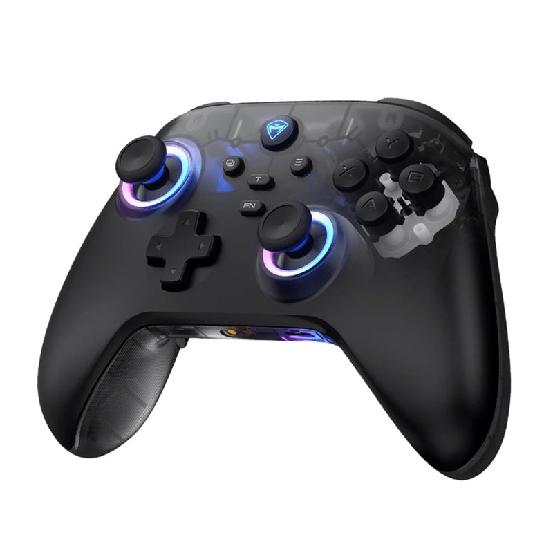 MACHENIKE G3V2 Bluetooth Controller for Pc/Switch/Ios/Android, Hall Effect Joysticks, RGB Lighting Gaming Controller,2 Programmable Buttons,1000mah Battery With Charging Station, Black - Image 1